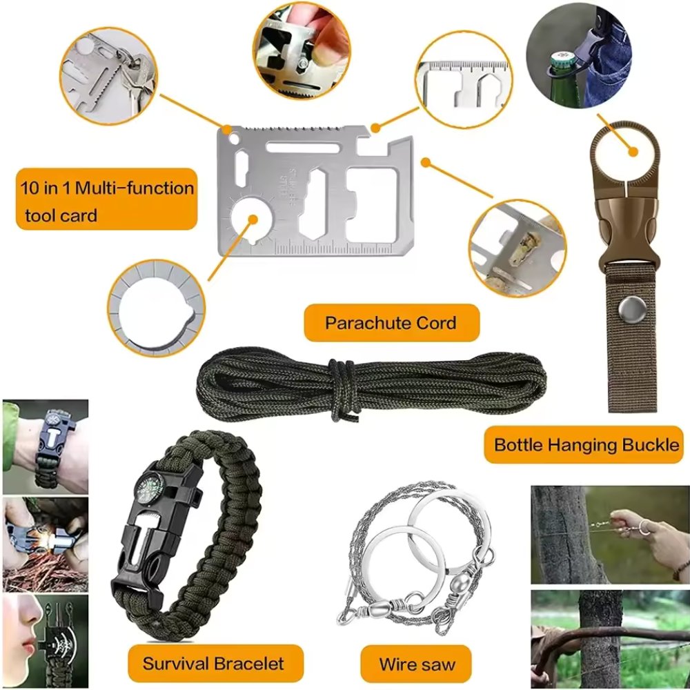 31 in 1 Outdoor Emergency Survival Gear Kit Camping Tactical Tools