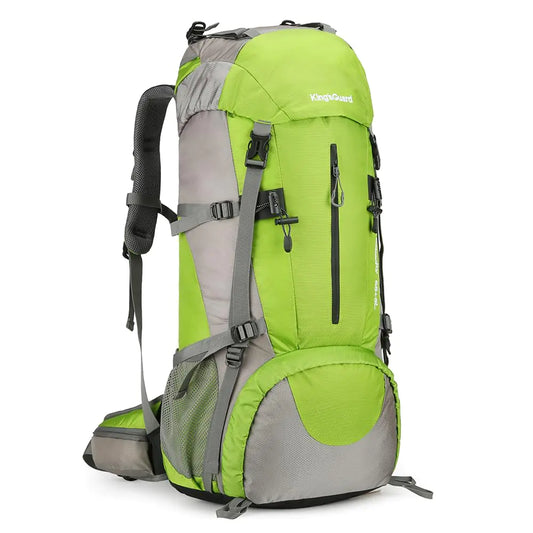 70L Camping & Hiking Backpack - With Waterproof Rain Cover (Green)